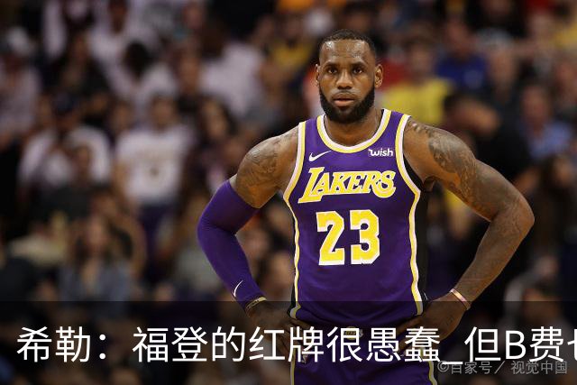 希勒：福登的红牌很愚蠢 但B费也应该被红牌罚下，如果罚就都得罚